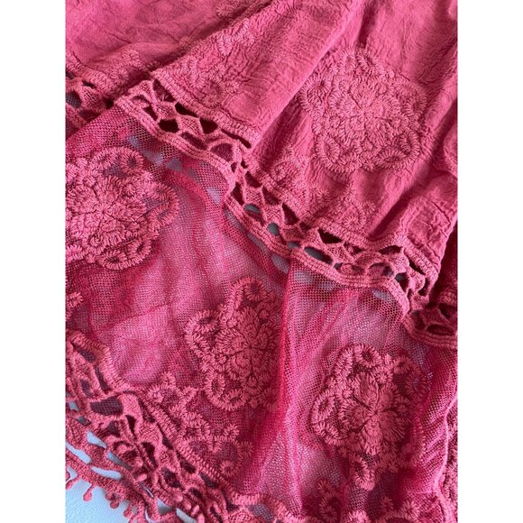 NWT Bohemia Lace Tunic/Dress Floral Embroidery Sheer V-Neckline Cottagecore BOHO - Picture 13 of 16